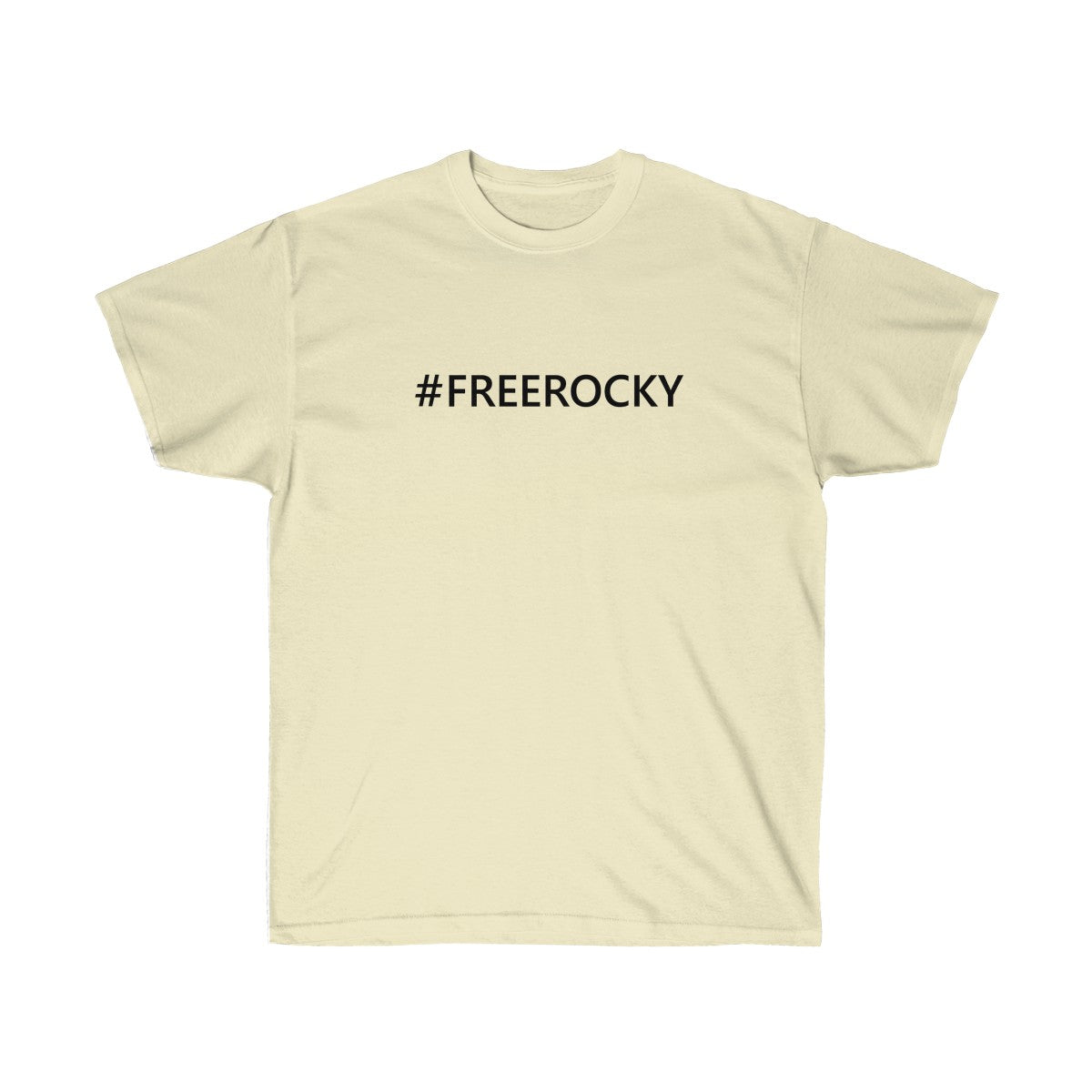 Unisex Ultra Cotton Tee #FREEROCKY T-Shirt-Natural-S-Archethype
