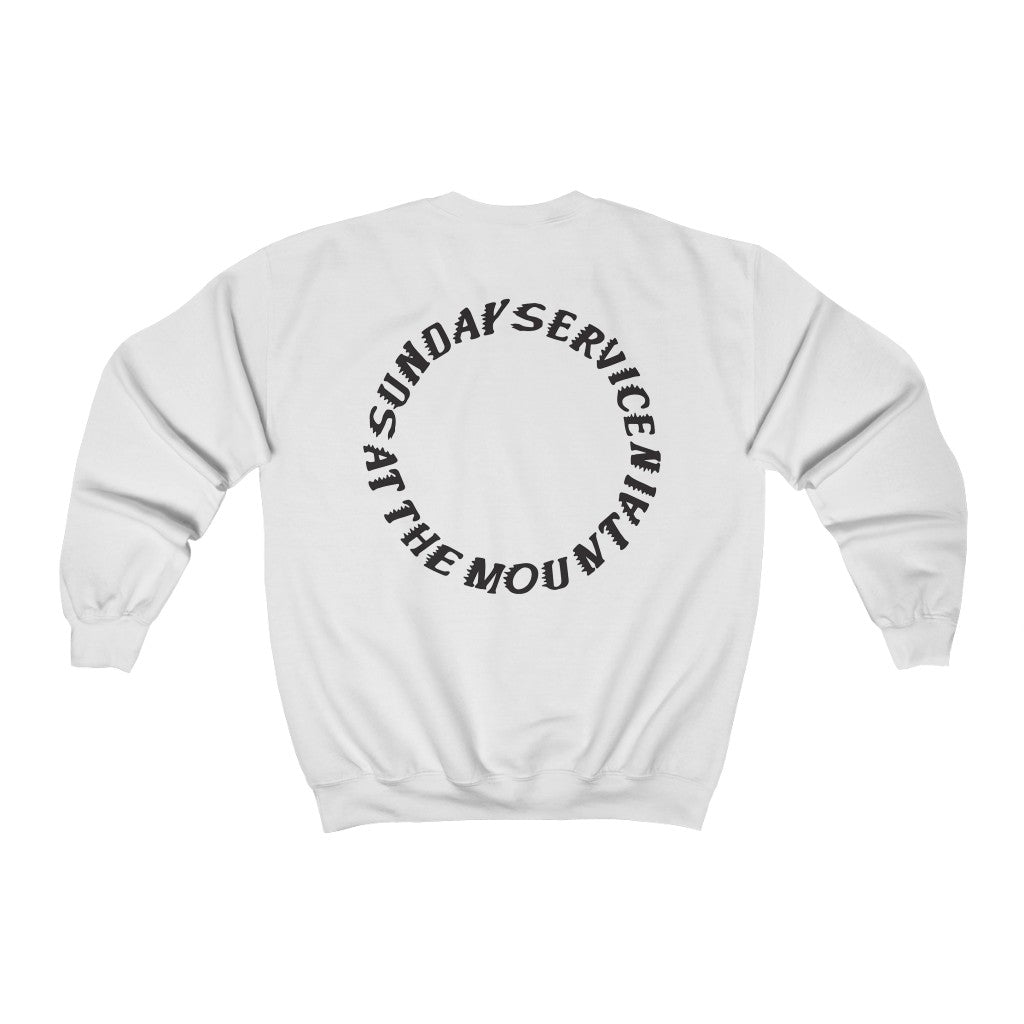 Holy Spirit Sunday Service at the Mountain Unisex Heavy Blend Crewneck Sweatshirt Kanye West inspired