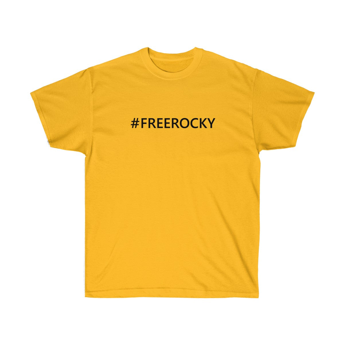Unisex Ultra Cotton Tee #FREEROCKY T-Shirt-Gold-S-Archethype