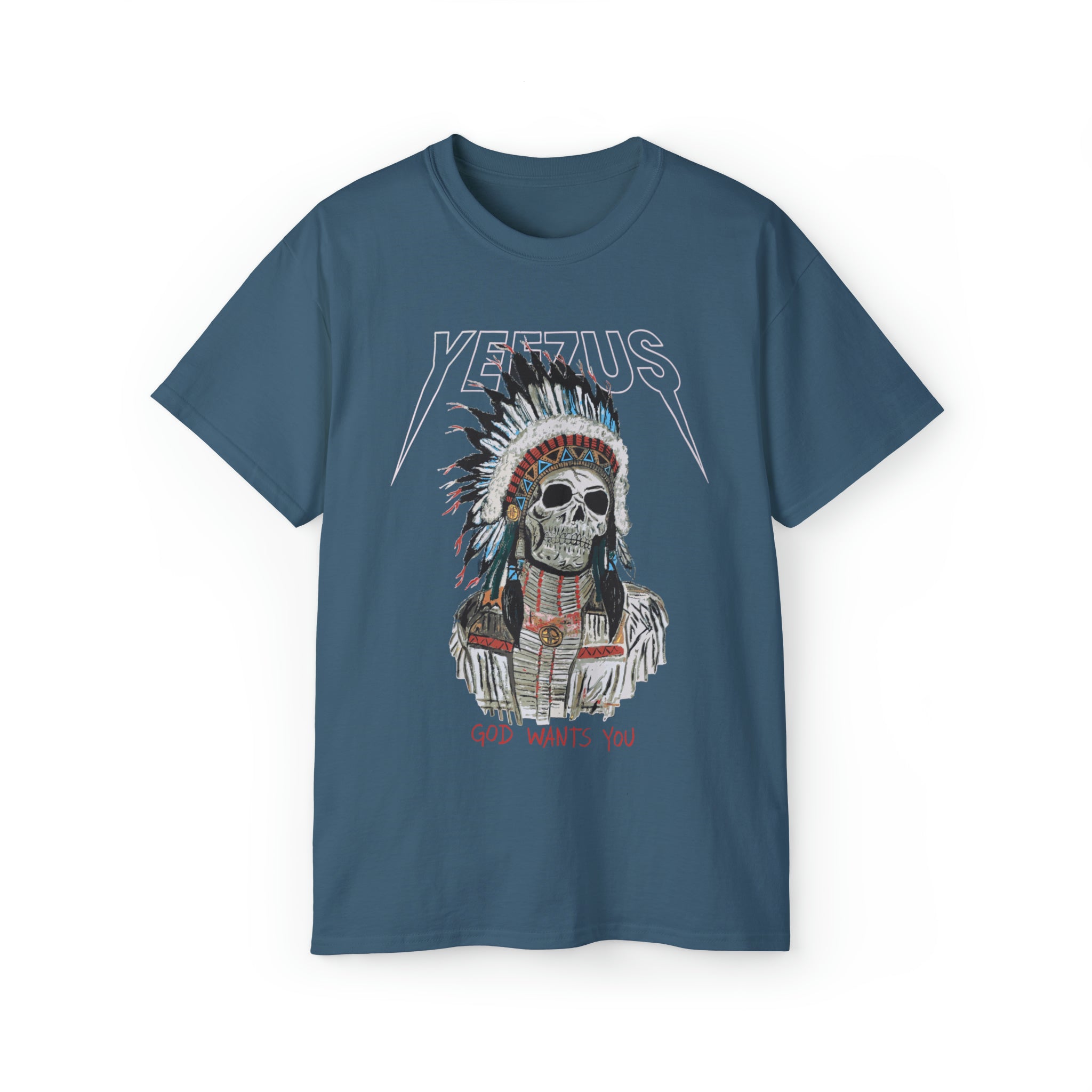 Kanye West Yeezus 2022 Tour Tee Skull Indian