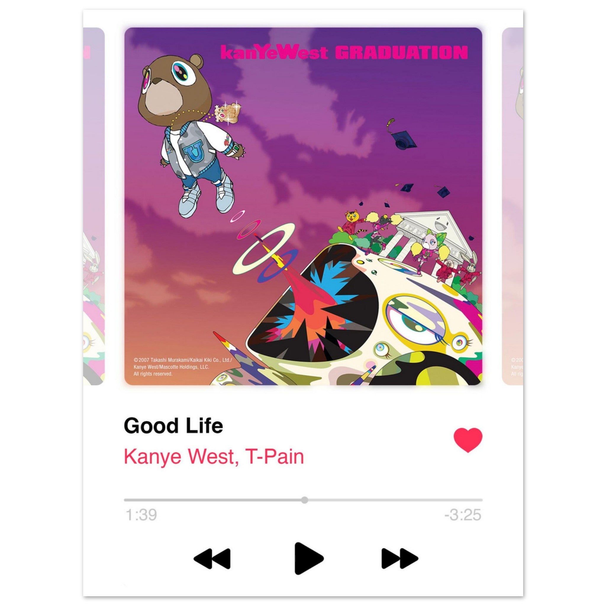 Good Life Kanye West T-Pain Music Player Album Poster