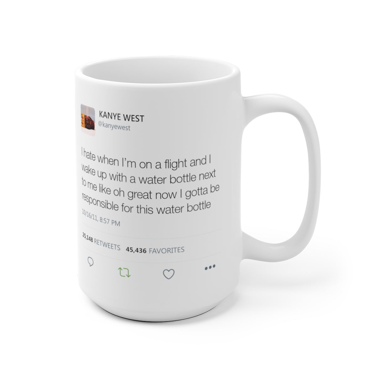 Kanye West Water Bottle Tweet Mug-Archethype