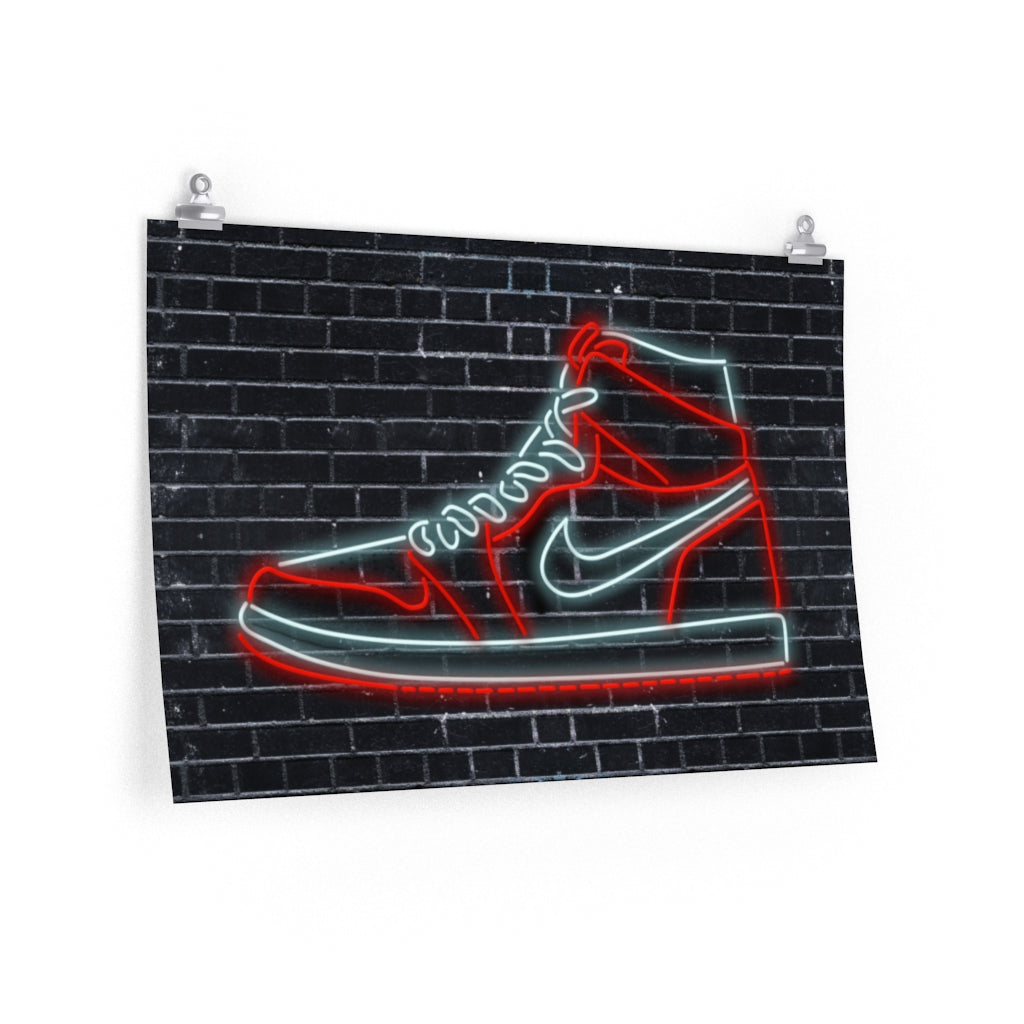 Nike Air Jordans Neon Sneakers Poster - Michael Jordan Wall Art Shoe Art with Nike Sneakers-30″ × 20″-CG Matt-Archethype