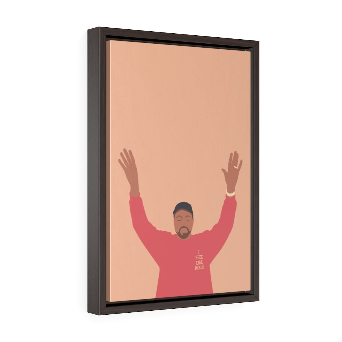 Kanye West I Feel Like Pablo Framed Premium Gallery Wrap Canvas - The Life of Pablo TLOP tour merch inspired-12″ × 18″-Premium Gallery Wraps (1.25″)-Walnut-Archethype