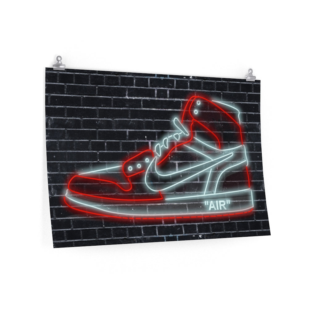 Nike Air Jordans Neon Sneakers Poster - Michael Jordan Wall Art Shoe Art with Nike Sneakers-36″ × 24″-CG Matt-Archethype