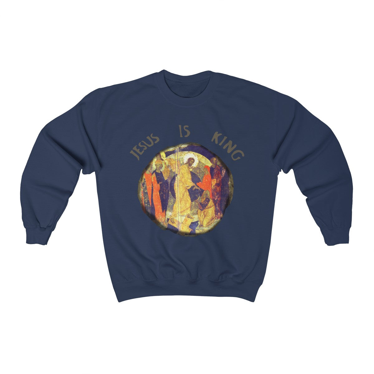 Jesus is King Crewneck Sweatshirt - Kanye West Sunday Service-Navy-S-Archethype