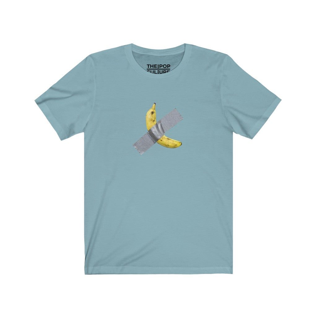 Taped Banana Unisex T-Shirt.Inspired by The Comedian. from Maurizio Cattelan-Baby Blue-S-Archethype