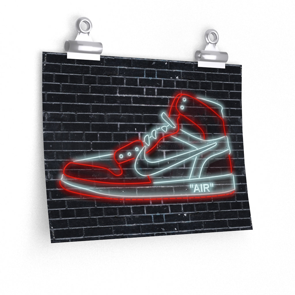 Nike Air Jordans Neon Sneakers Poster - Michael Jordan Wall Art Shoe Art with Nike Sneakers-11'' x 9''-CG Matt-Archethype