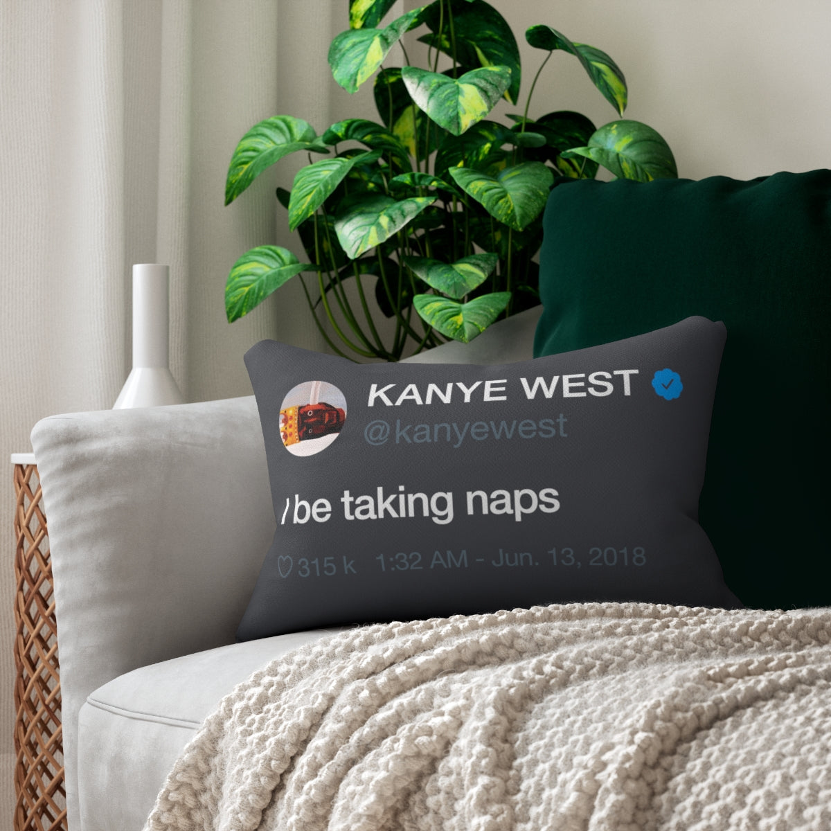 Kanye West Dark Naps Pillow + Pillow Sham - I be taking naps