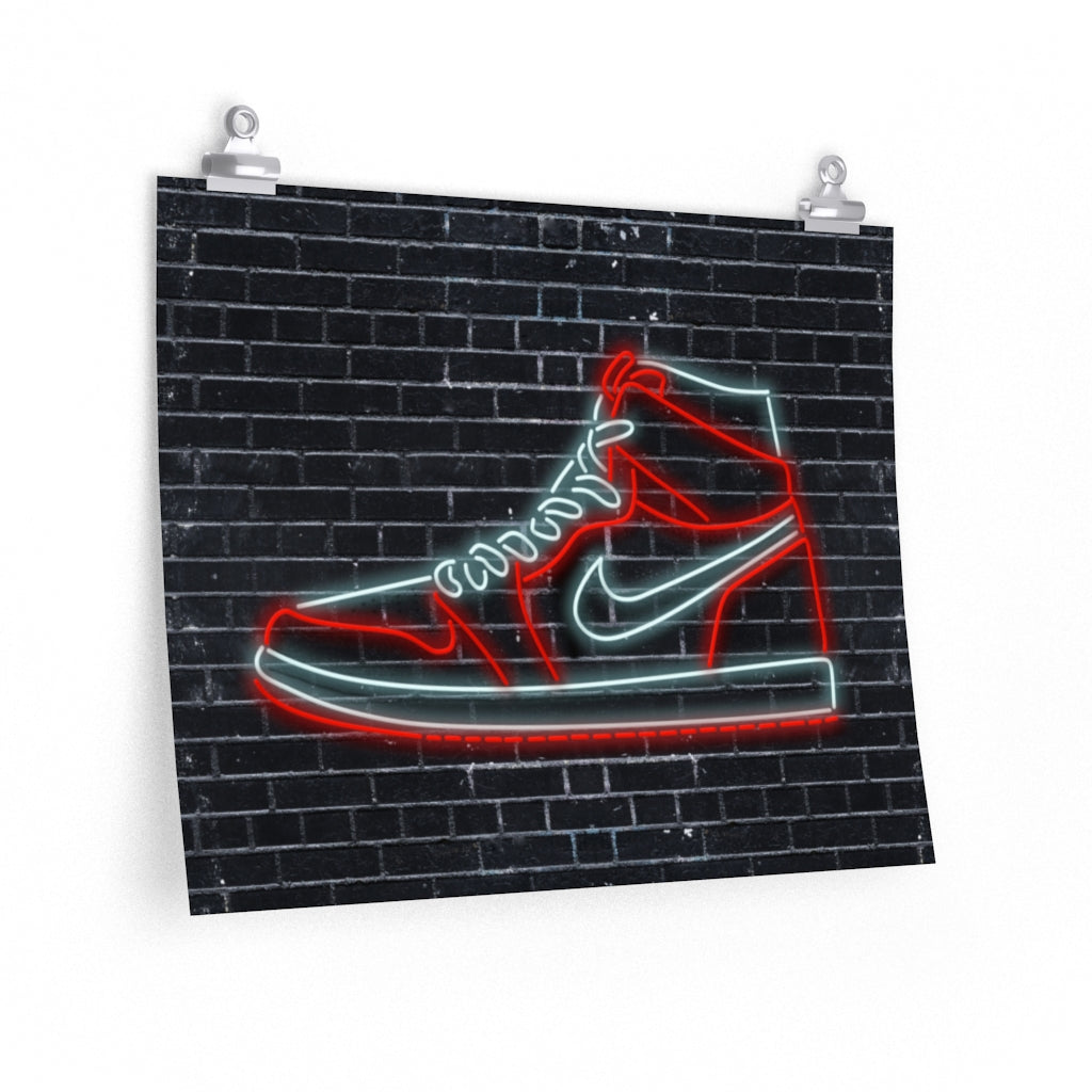 Nike Air Jordans Neon Sneakers Poster - Michael Jordan Wall Art Shoe Art with Nike Sneakers-20″ × 16″-CG Matt-Archethype
