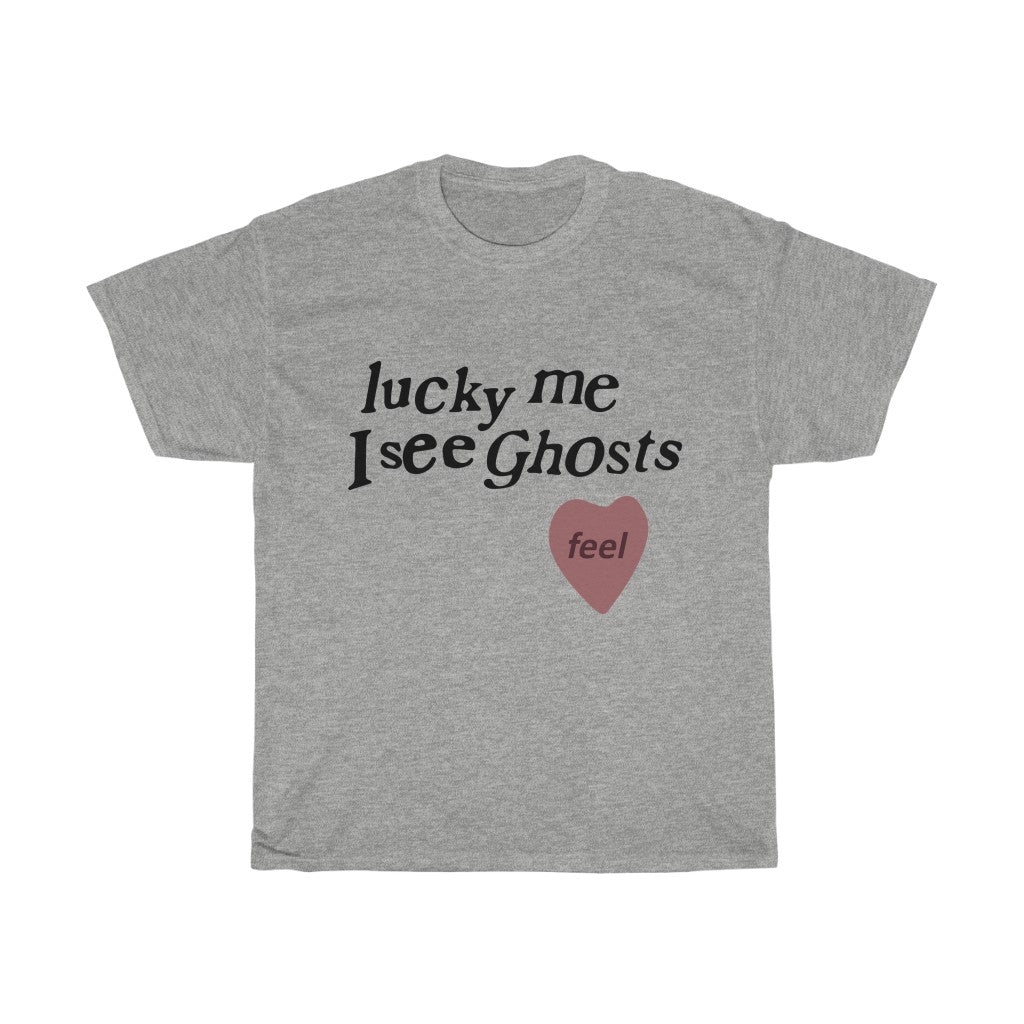 Kids See Ghosts T shirt, Lucky Me I See Ghosts - Kanye West / Kid Cudi Merch Inspired-Sport Grey-S-Archethype