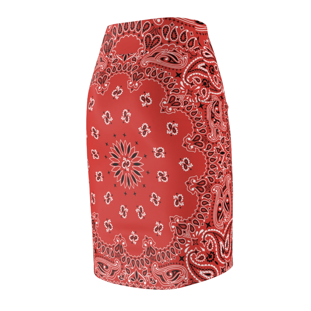 Red Bandana Women's Pencil Skirt-Archethype