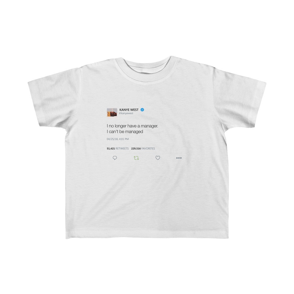 Kid's Fine Jersey Tee - I no longer Have a Manager, I can't be managed-White-4T-Archethype