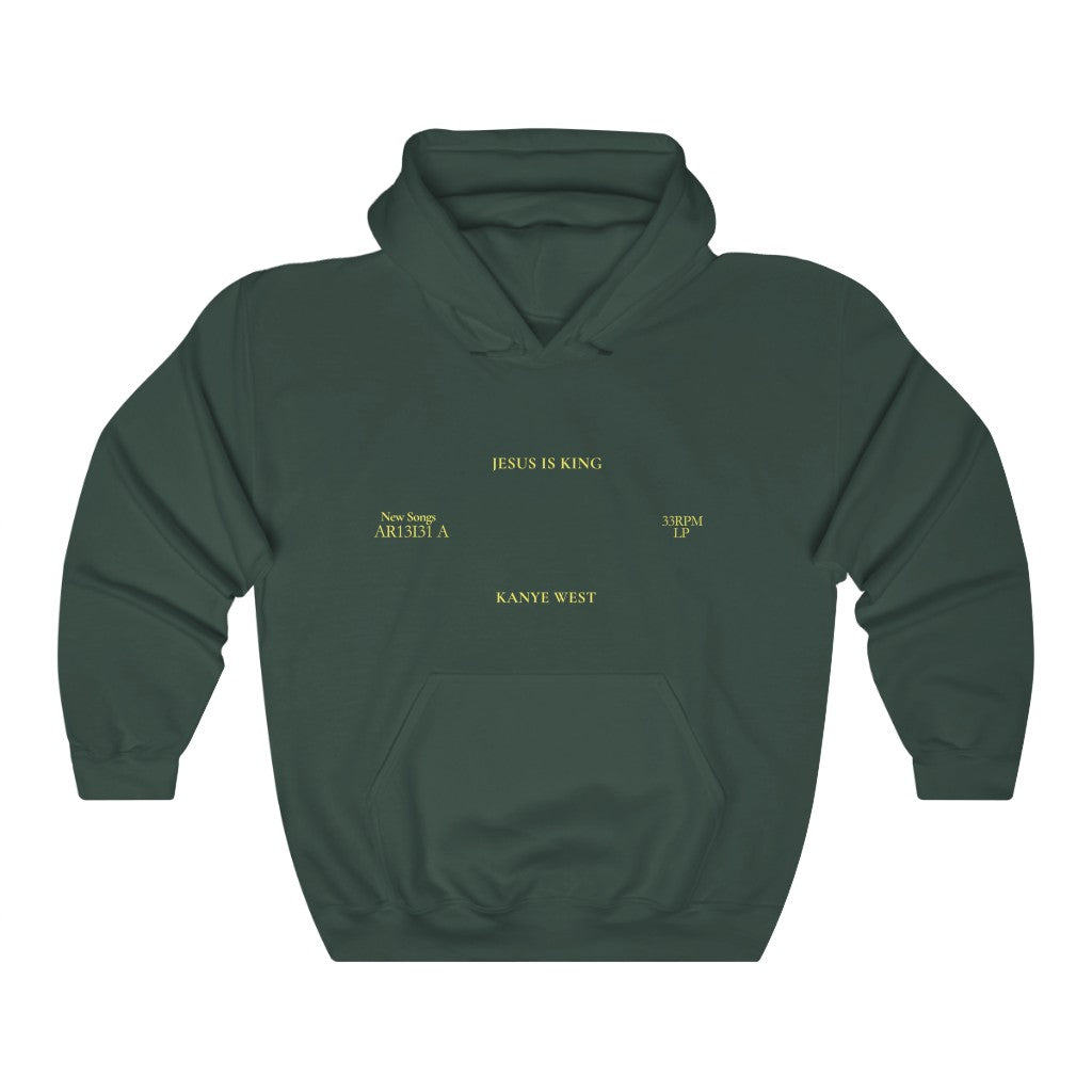 Jesus is King Hooded Sweatshirt - Kanye West Sunday Service Tour Merch Hoodie-S-Forest Green-Archethype