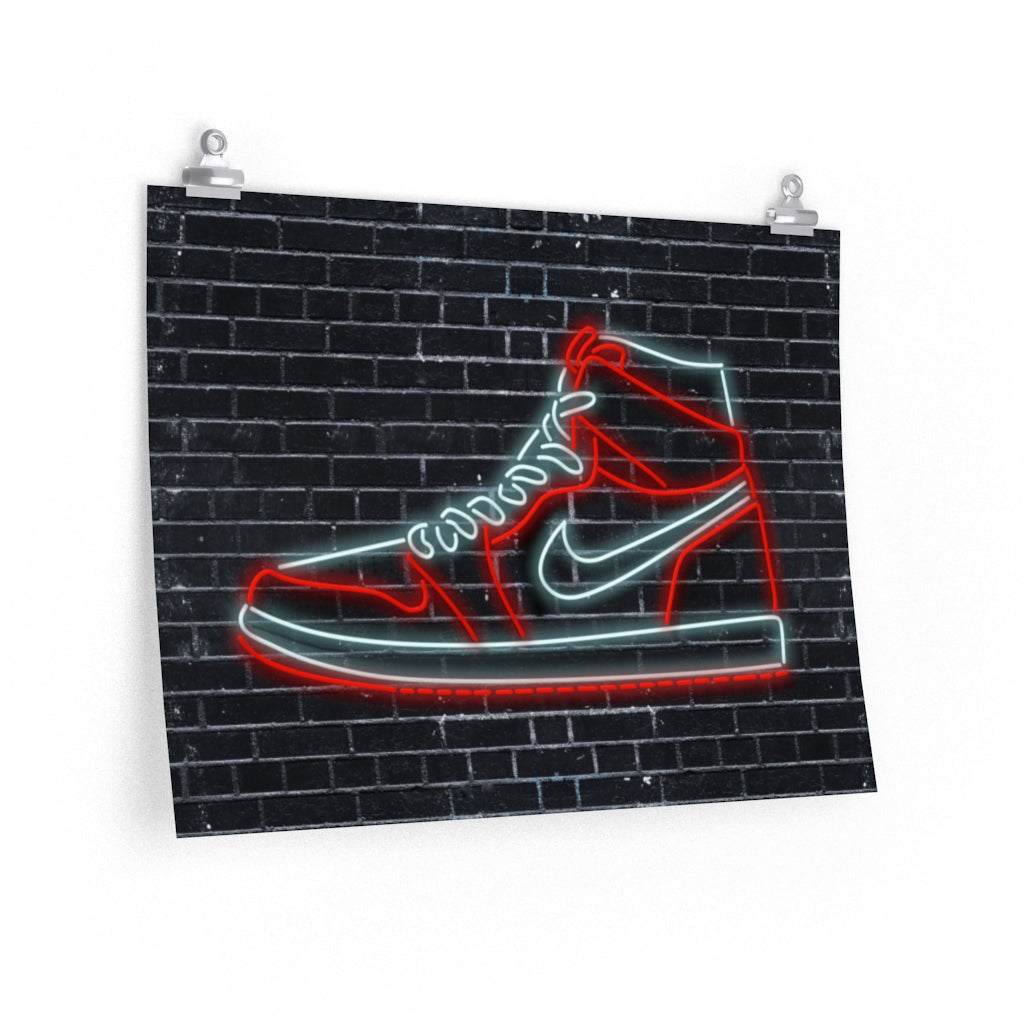 Nike Air Jordans Neon Sneakers Poster - Michael Jordan Wall Art Shoe Art with Nike Sneakers-24″ × 18″-CG Matt-Archethype