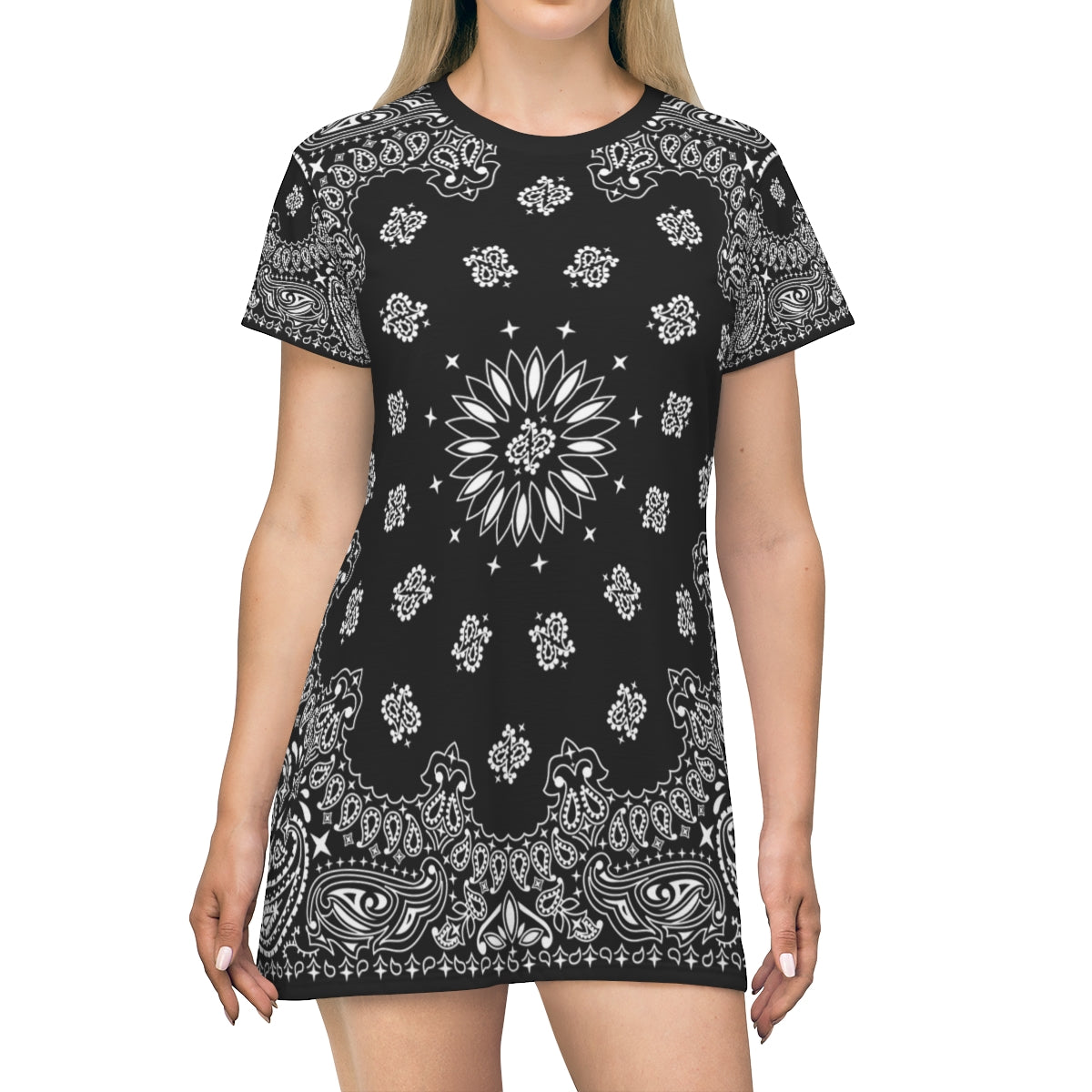 Black Bandana T-Shirt Dress