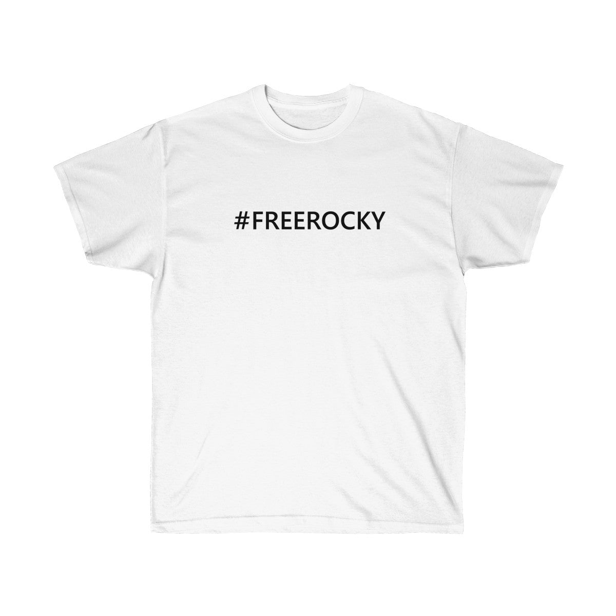 Unisex Ultra Cotton Tee #FREEROCKY T-Shirt-White-L-Archethype
