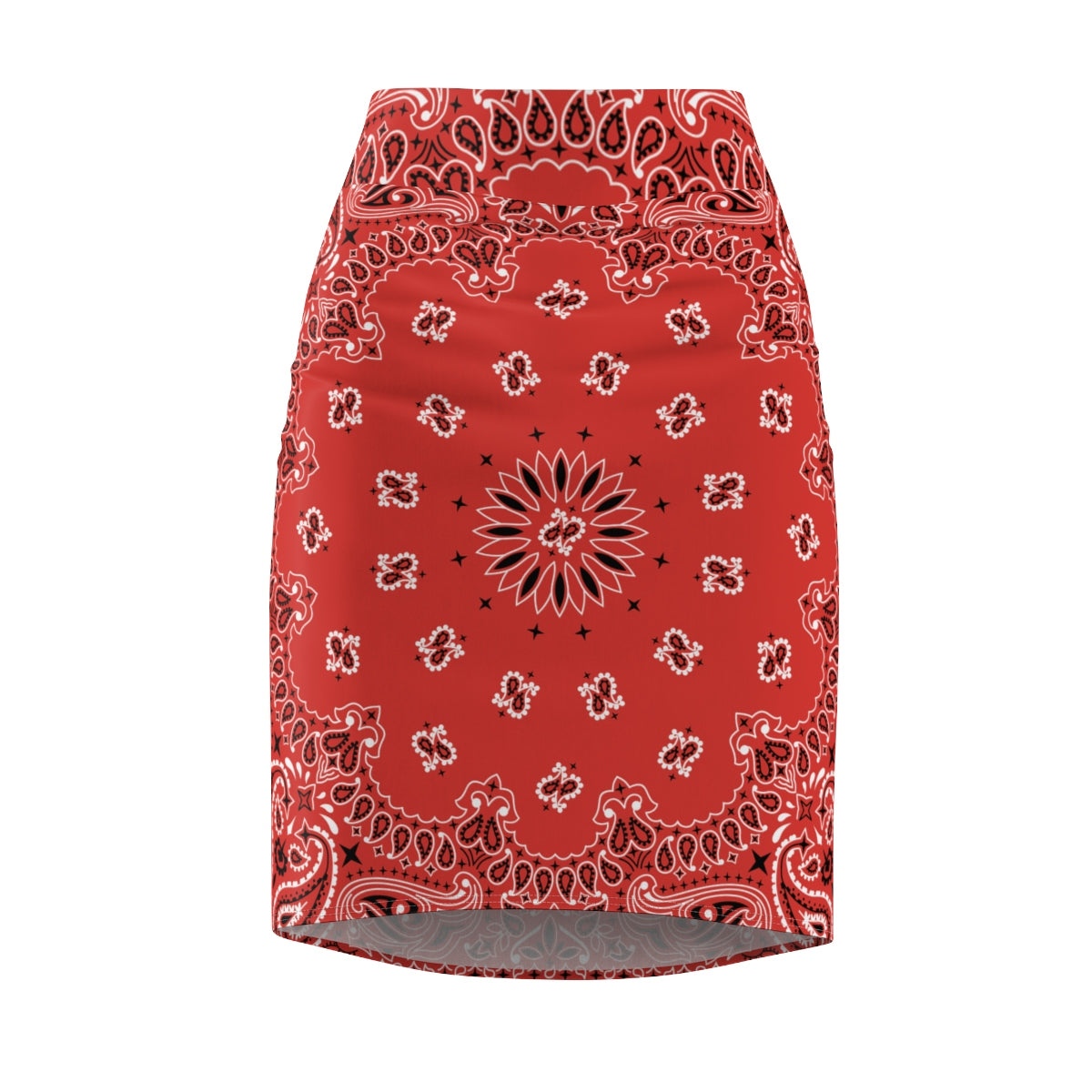 Red Bandana Women's Pencil Skirt-L-4 oz.-Archethype