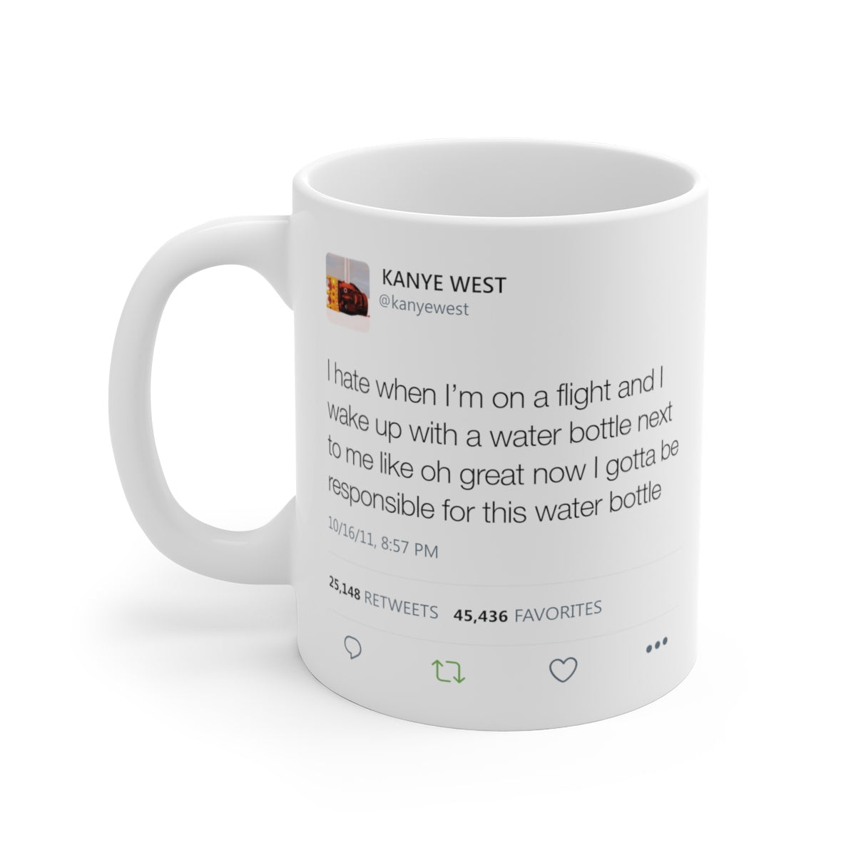 Kanye West Water Bottle Tweet Mug-11oz-Archethype