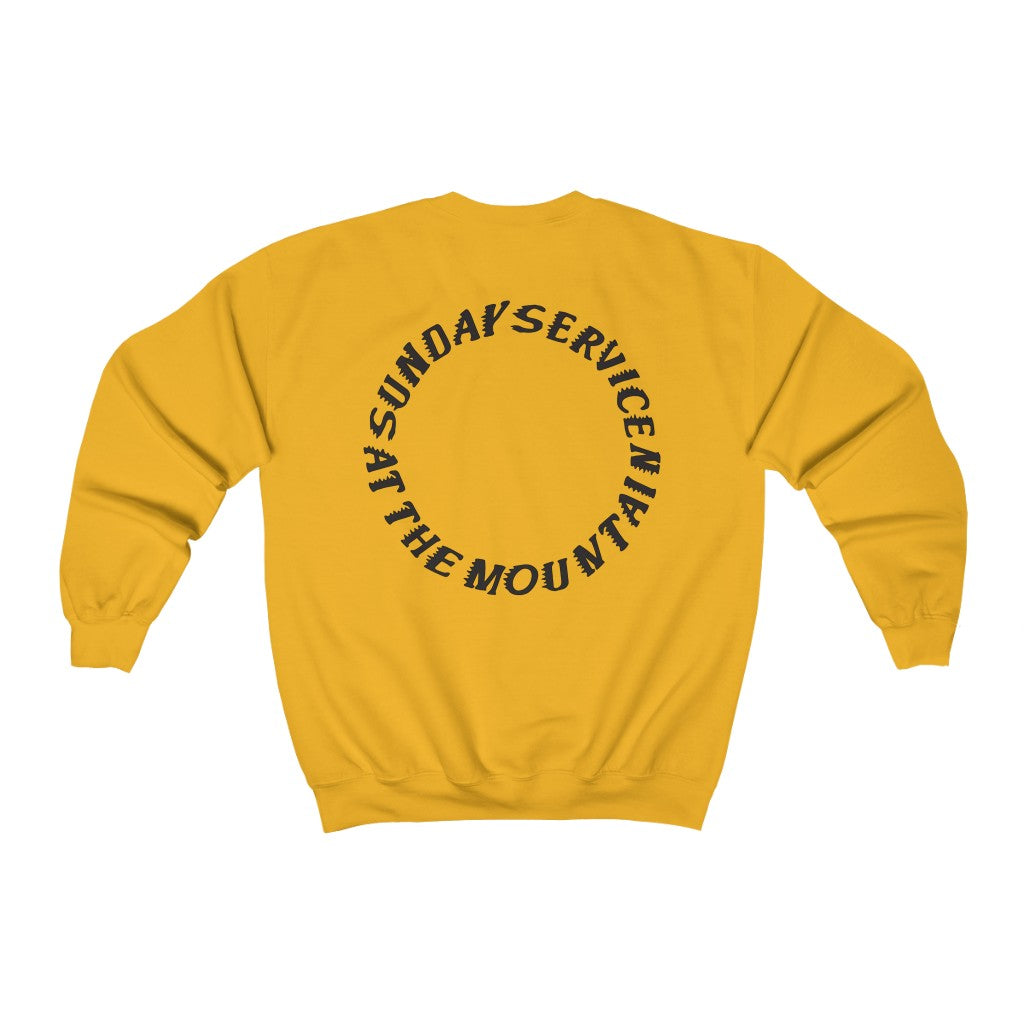 Trust God Sunday Service at the Mountain Unisex Heavy Sweatshirt