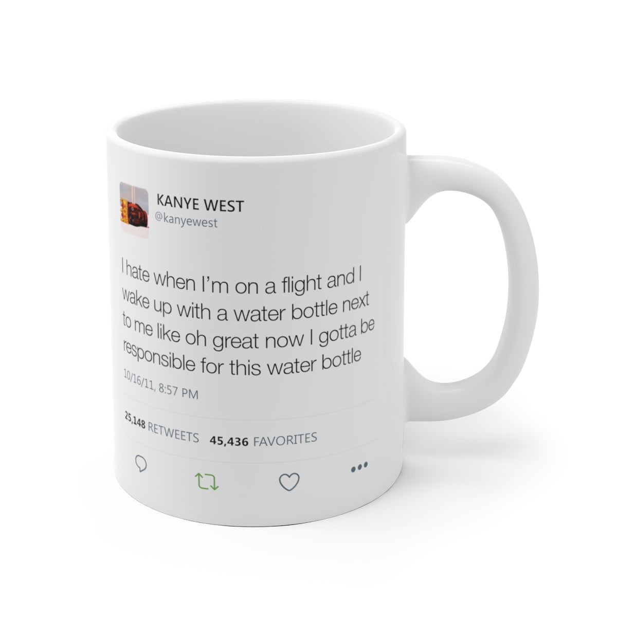 Kanye West Water Bottle Tweet Mug-Archethype