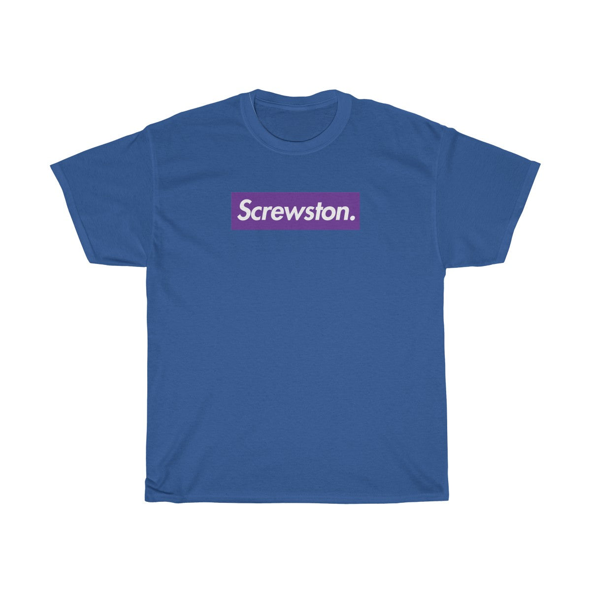 Screwston Purple Box Logo Unisex Heavy Cotton Tee - Bologo-Royal-S-Archethype