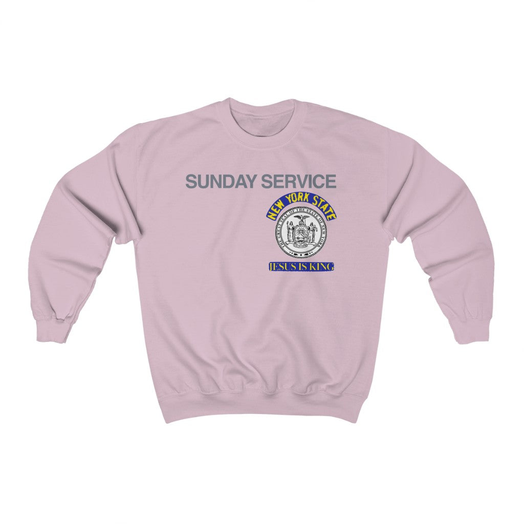 Jesus is King New York Seal Inspired Unisex Ultra Cotton Crewneck - Kanye West Sunday Service Tour Merch-Light Pink-S-Archethype