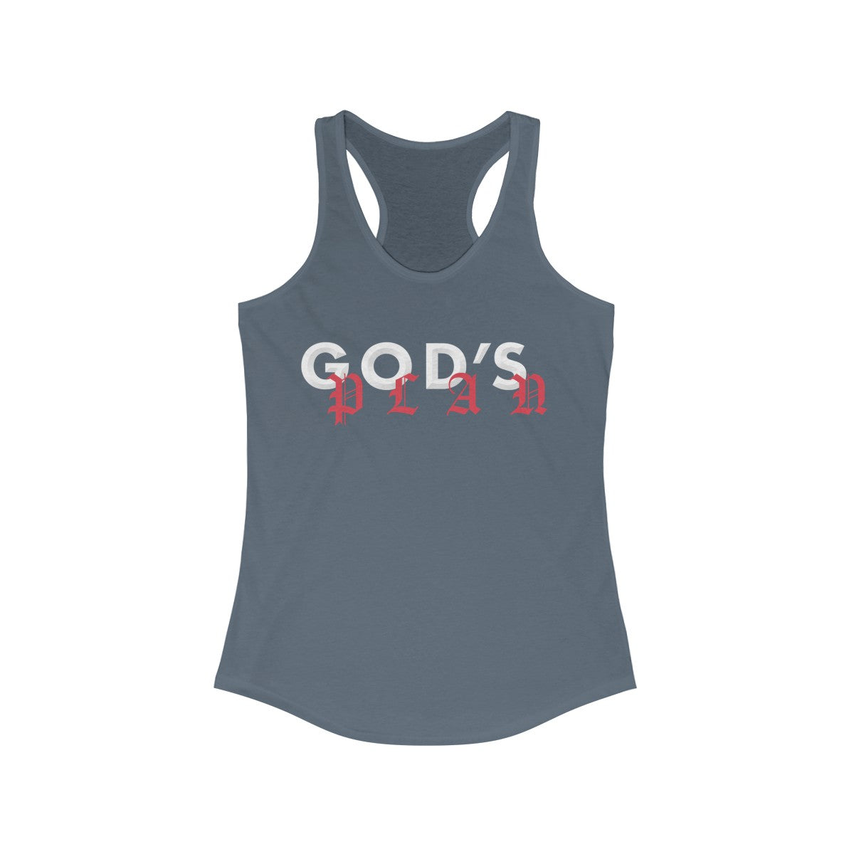 Drake God's Plan Inspired Women's Ideal Racerback Tank-Solid Indigo-XS-Archethype