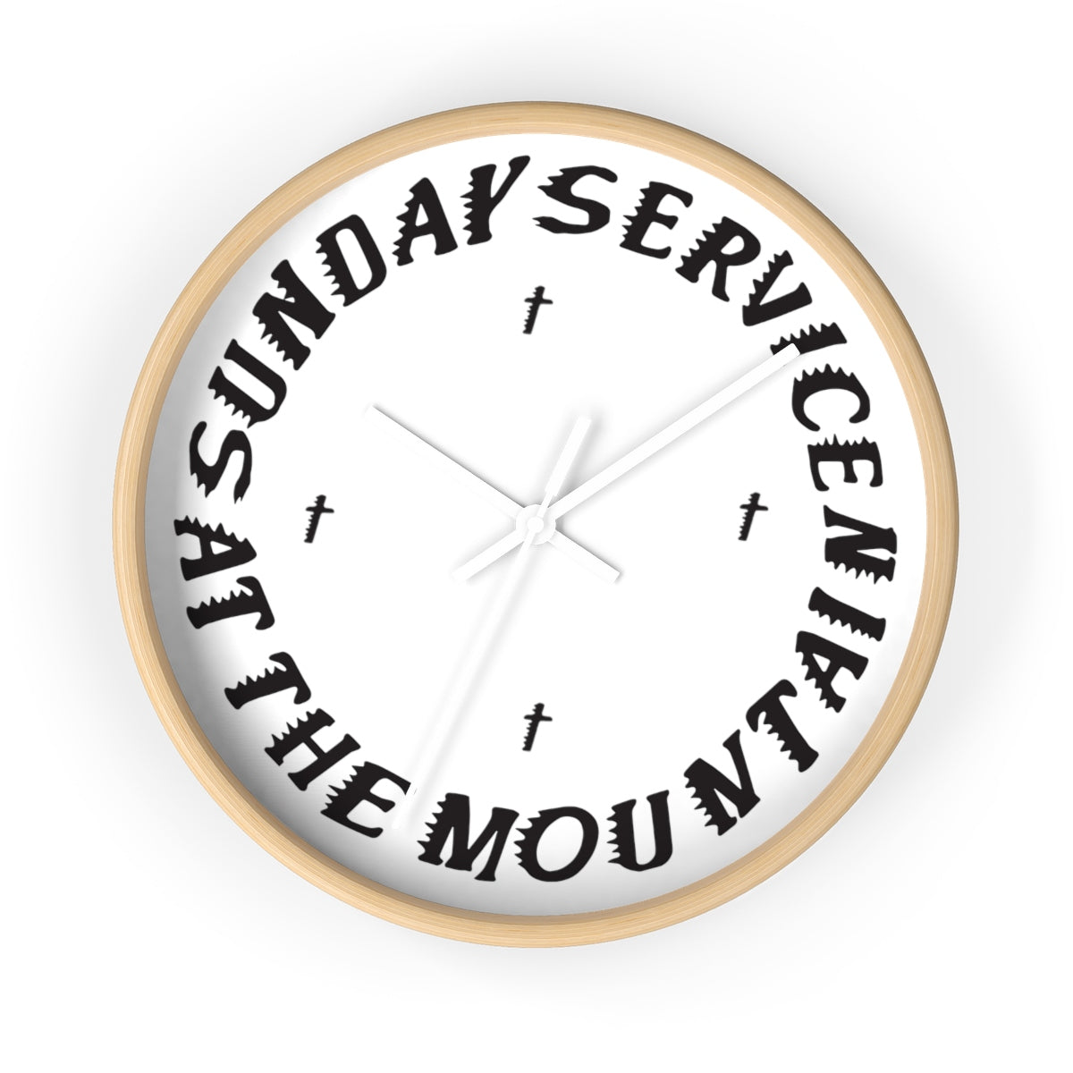 Sunday Service At The Mountain Wall clock - Kanye West Sunday Service Coachella-10 in-Wooden-White-Archethype