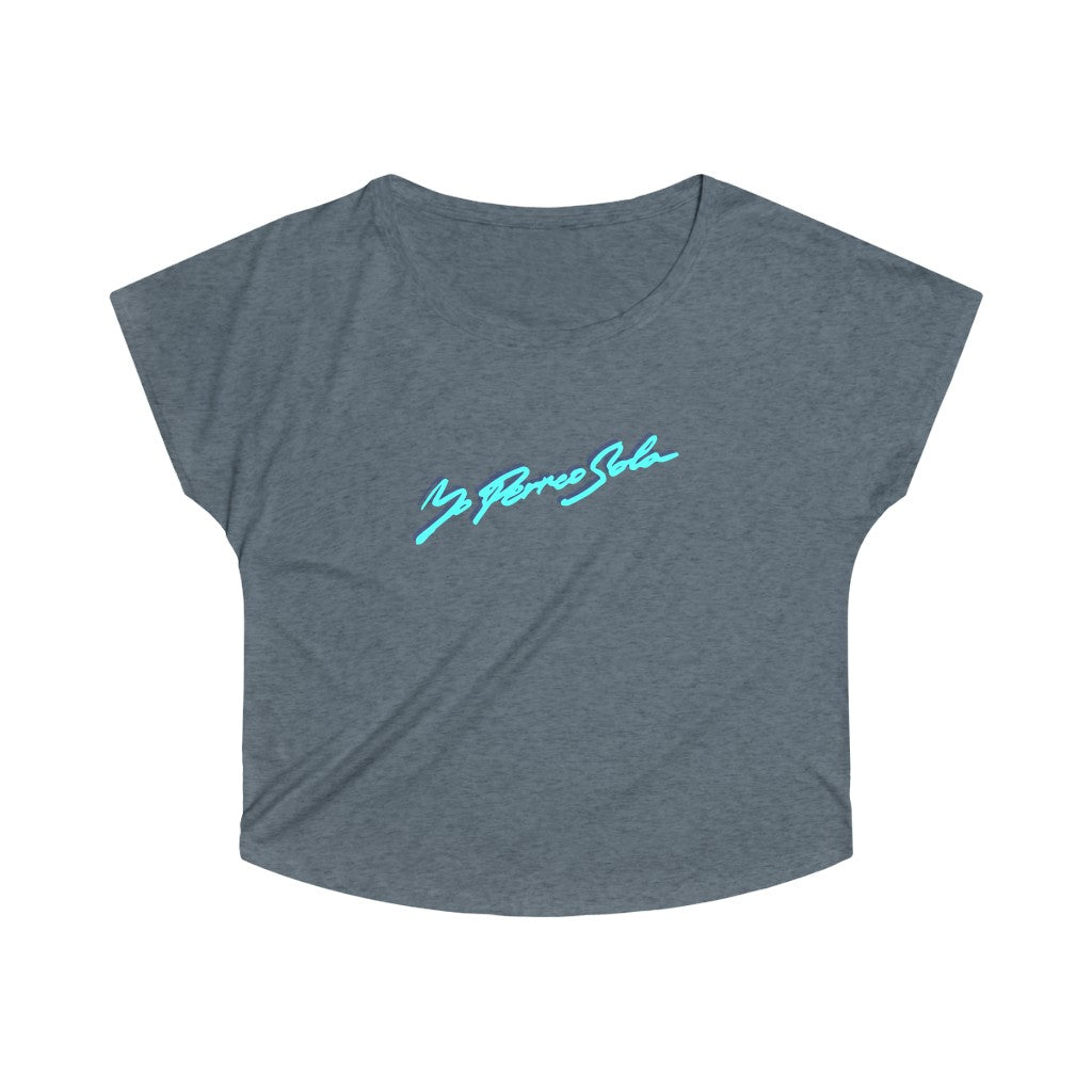 Yo Perreo Sola Women's Tri-Blend Dolman. Bad Bunny inspired-S-Tri-Blend Indigo-Archethype