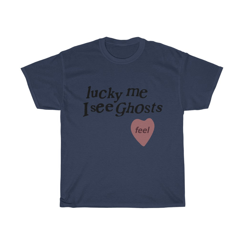 Kids See Ghosts T shirt, Lucky Me I See Ghosts - Kanye West / Kid Cudi Merch Inspired-Navy-S-Archethype