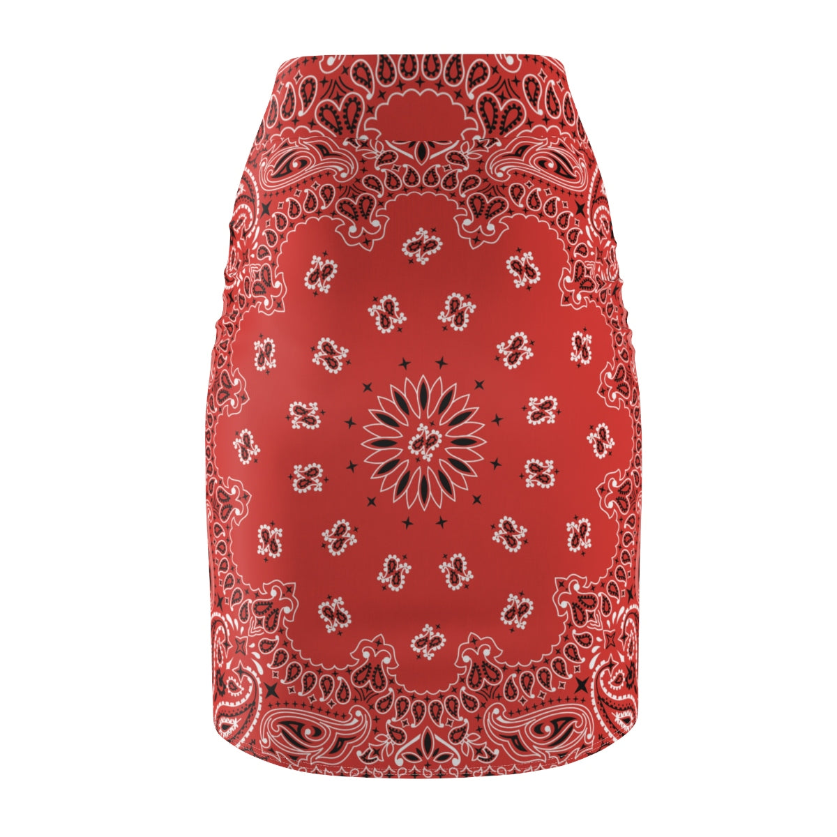 Red Bandana Women's Pencil Skirt-Archethype