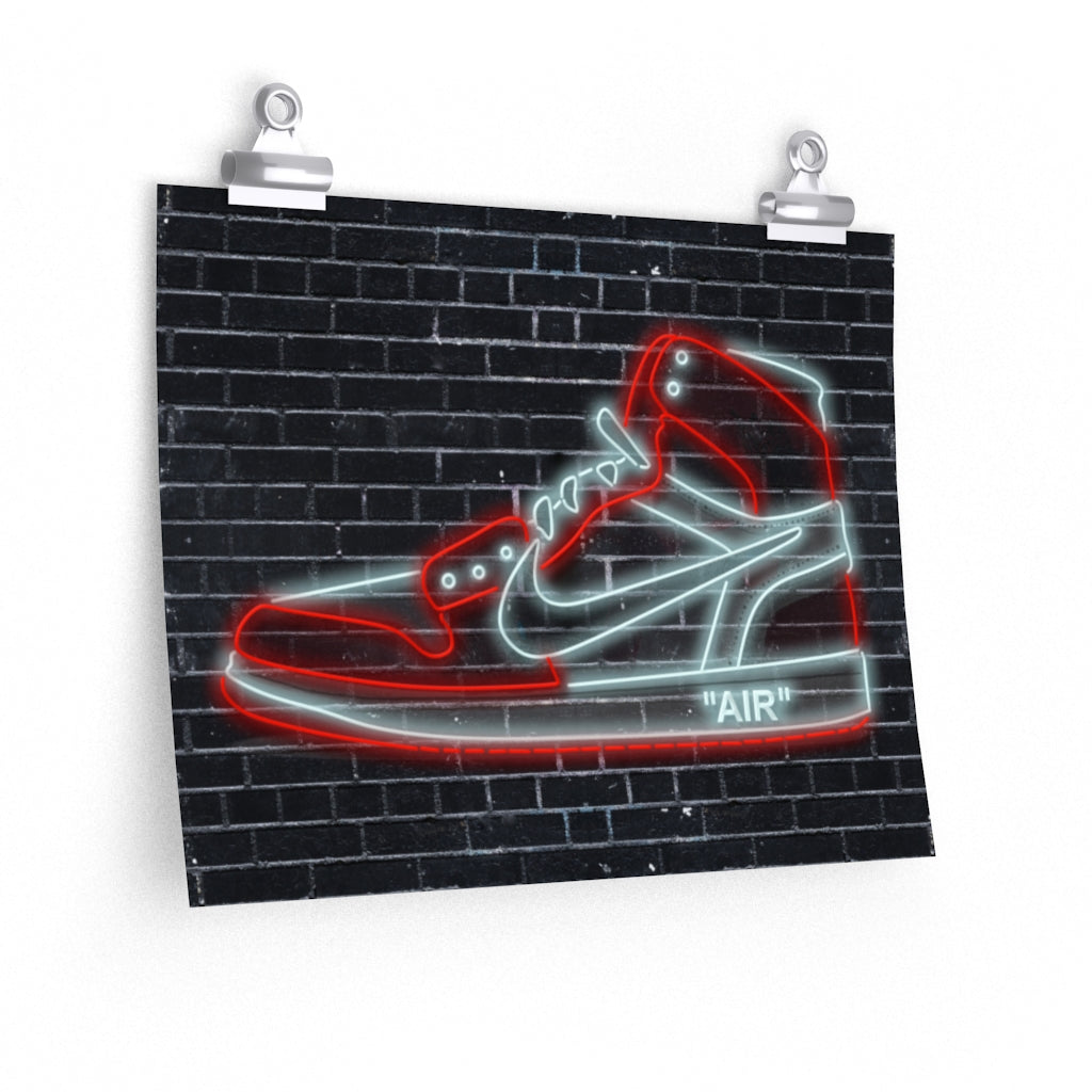 Nike Air Jordans Neon Sneakers Poster - Michael Jordan Wall Art Shoe Art with Nike Sneakers-14″ × 11″-CG Matt-Archethype