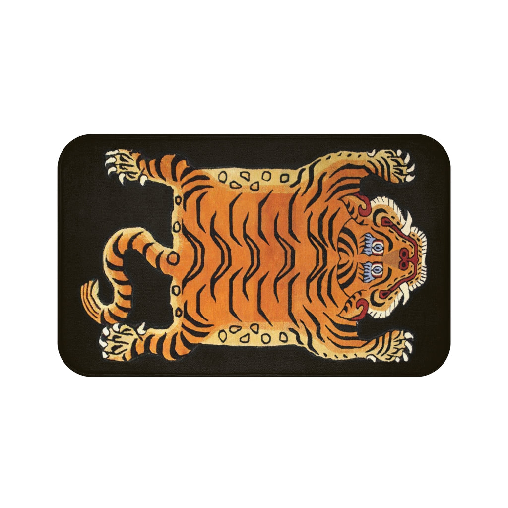 Tibetan Printed Tiger Bath Mat-34" × 21"-Archethype