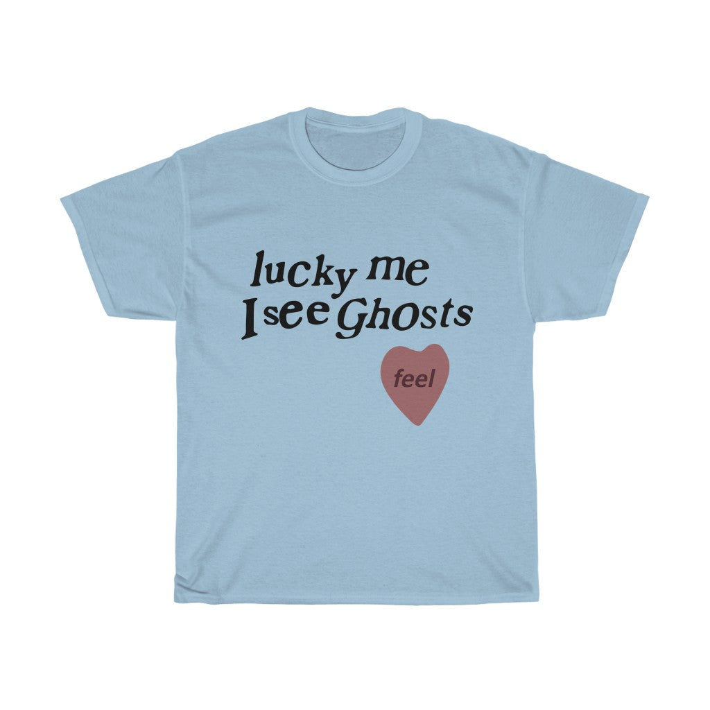 Kids See Ghosts T shirt, Lucky Me I See Ghosts - Kanye West / Kid Cudi Merch Inspired-Light Blue-S-Archethype