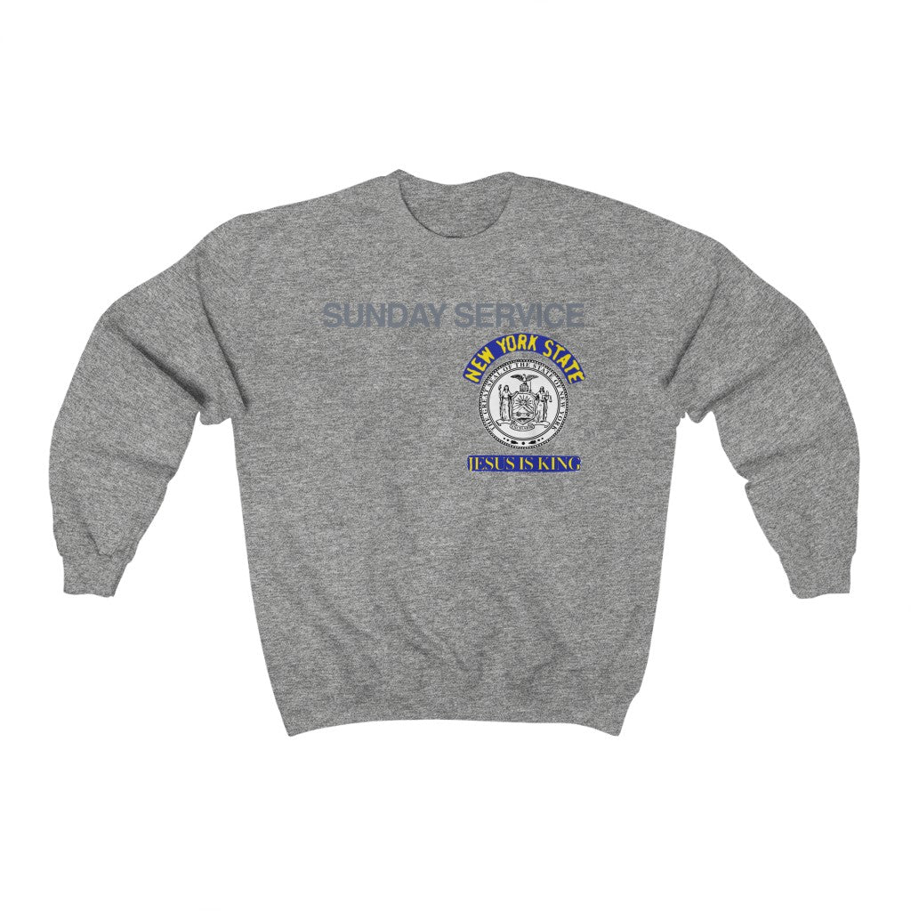 Jesus is King New York Seal Inspired Unisex Ultra Cotton Crewneck - Kanye West Sunday Service Tour Merch-Sport Grey-S-Archethype