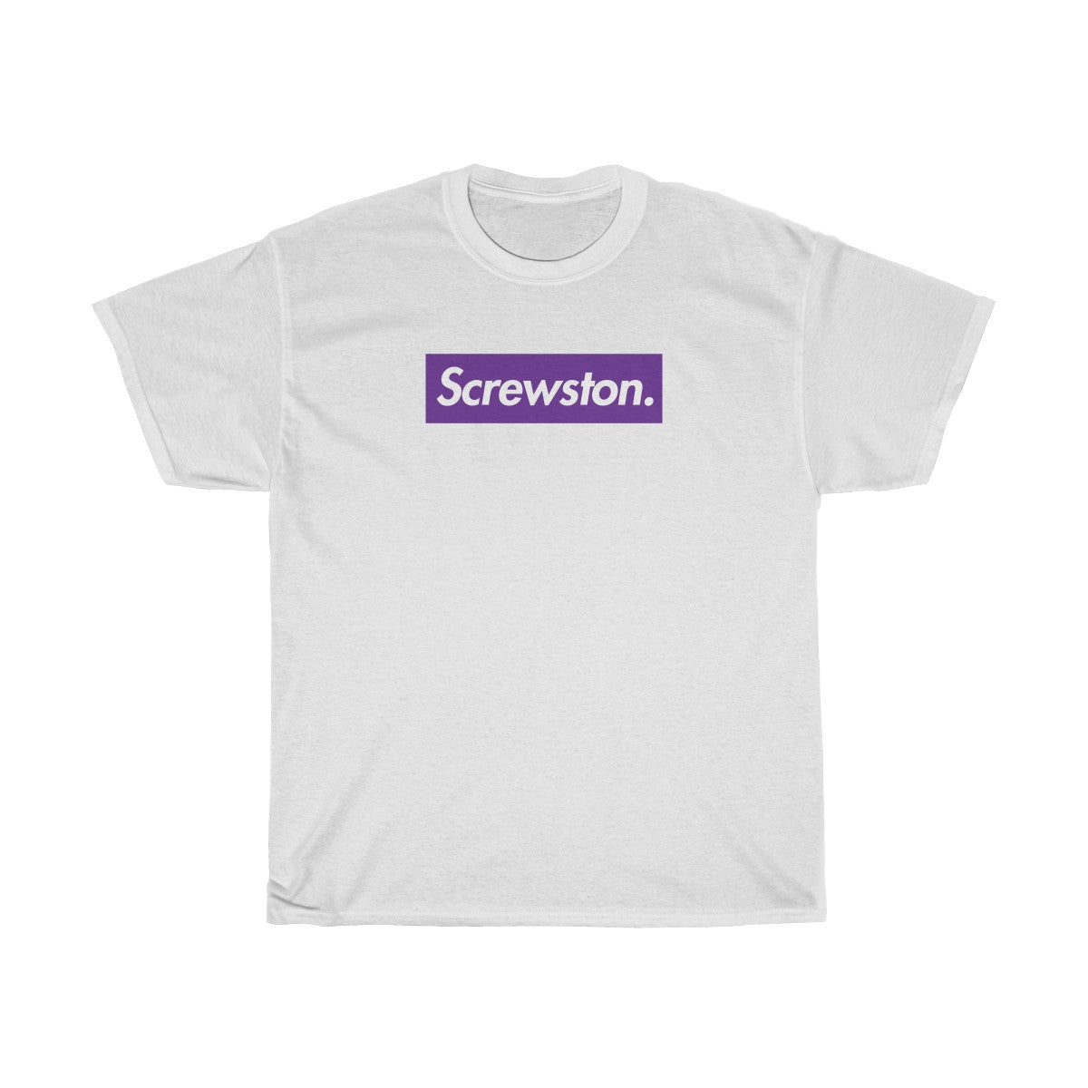 Screwston Purple Box Logo Unisex Heavy Cotton Tee - Bologo-White-L-Archethype