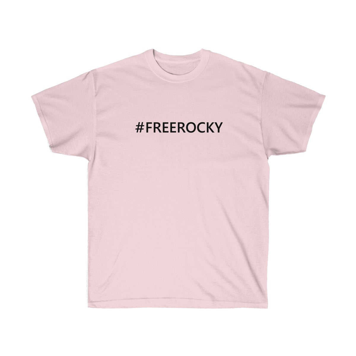 Unisex Ultra Cotton Tee #FREEROCKY T-Shirt-Light Pink-S-Archethype