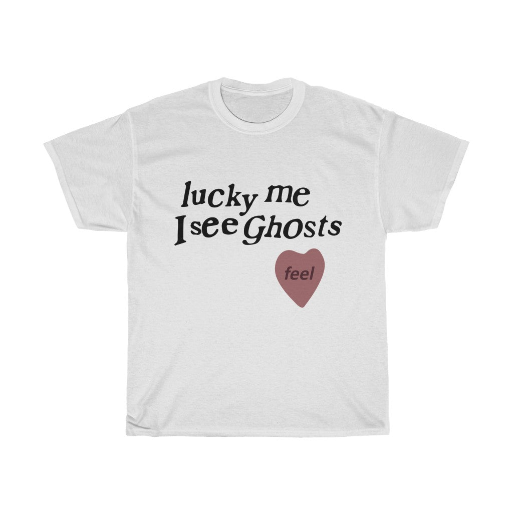 Kids See Ghosts T shirt, Lucky Me I See Ghosts - Kanye West / Kid Cudi Merch Inspired-White-S-Archethype