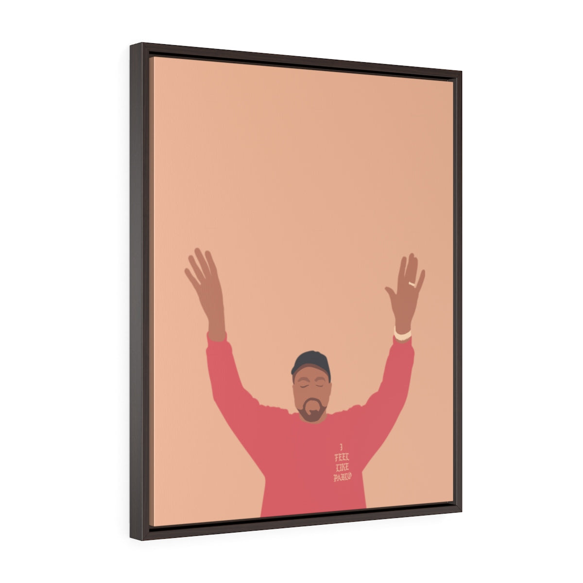 Kanye West I Feel Like Pablo Framed Premium Gallery Wrap Canvas - The Life of Pablo TLOP tour merch inspired-24″ × 30″-Premium Gallery Wraps (1.25″)-Walnut-Archethype