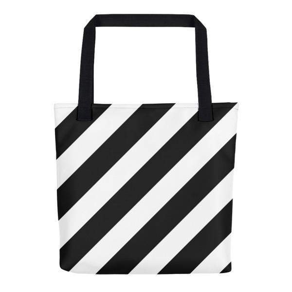 Black & White Stripes Tote bag-Archethype