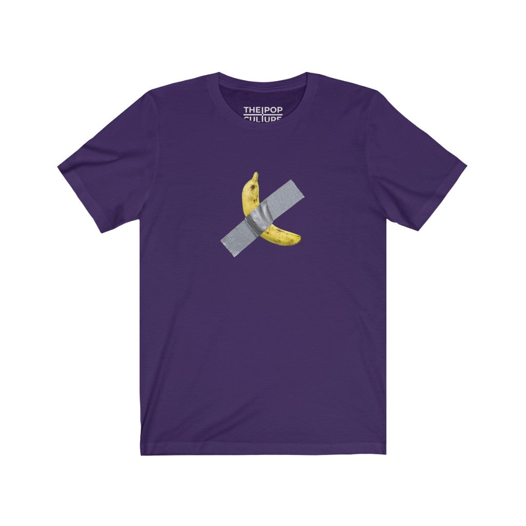 Taped Banana Unisex T-Shirt.Inspired by The Comedian. from Maurizio Cattelan-Team Purple-S-Archethype