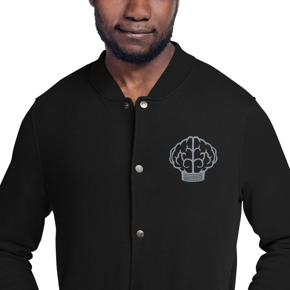 NERD Brain logo Embroidered Champion Bomber Jacket