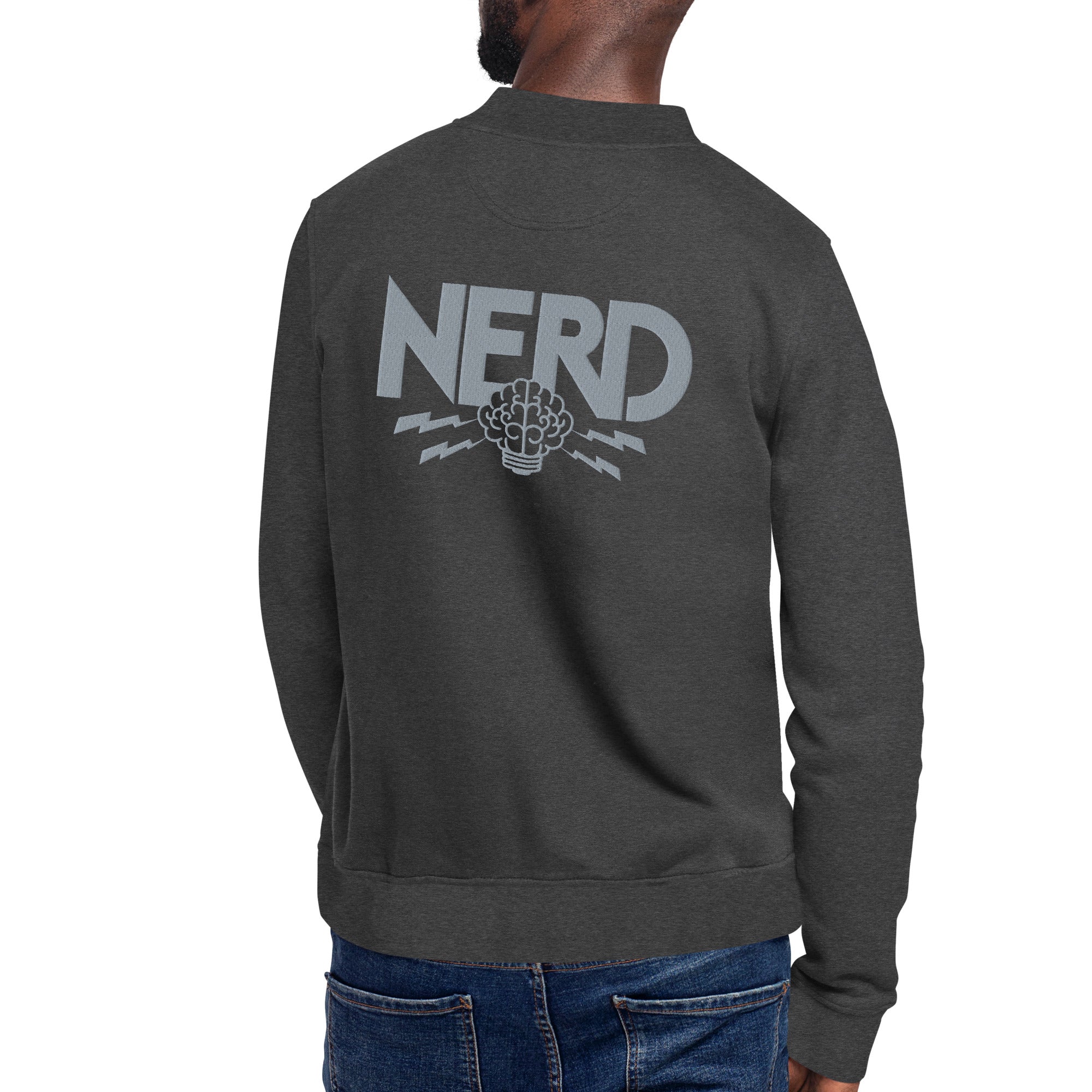 NERD Brain logo Embroidered Champion Bomber Jacket