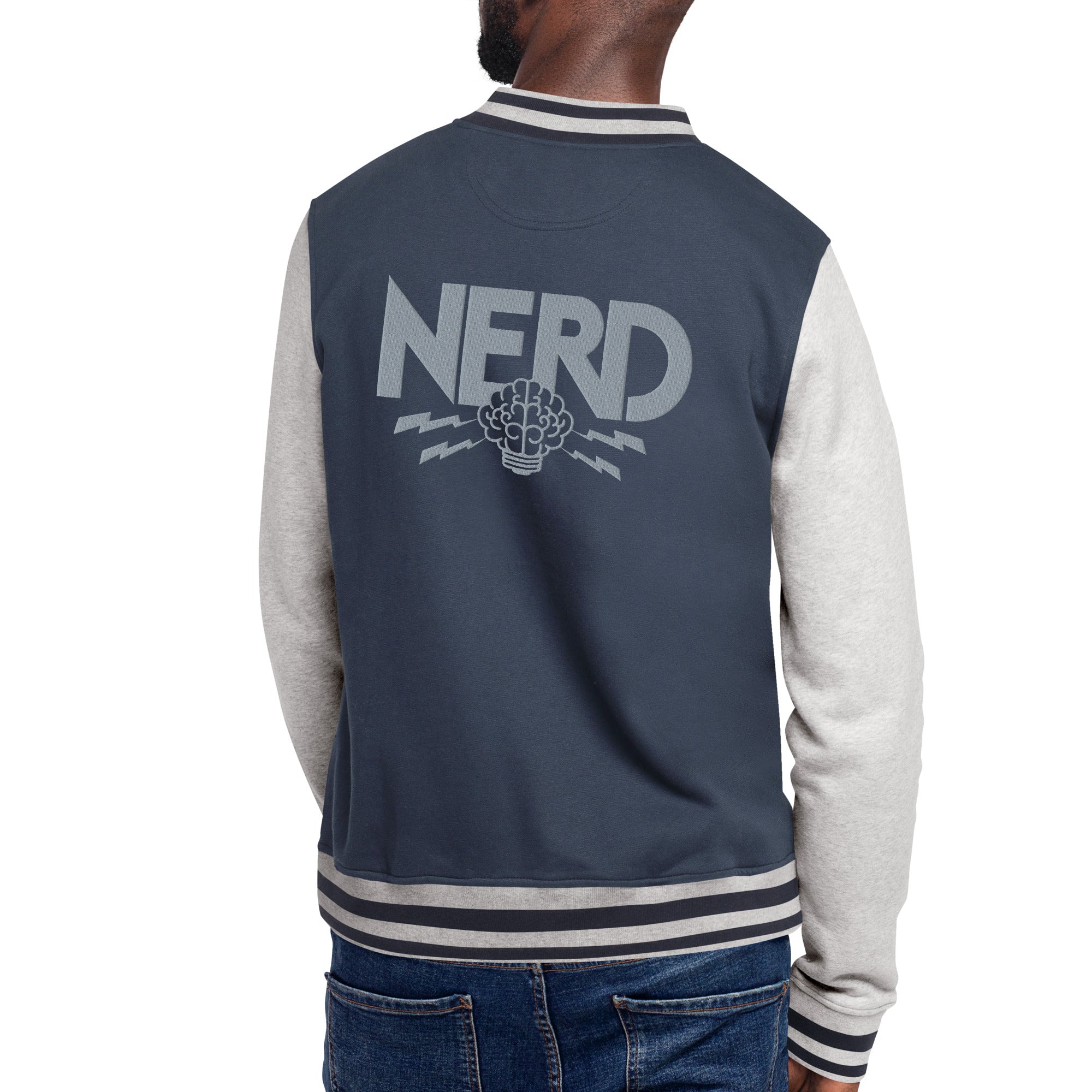 NERD Brain logo Embroidered Champion Bomber Jacket