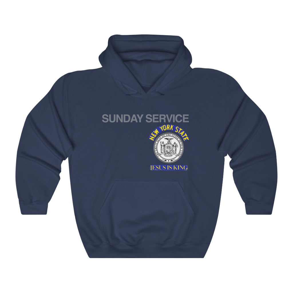 Jesus is King New York Seal Hoodie-S-Navy-Archethype