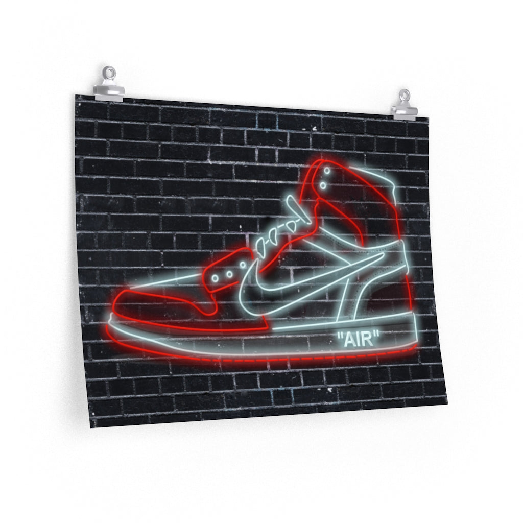 Nike Air Jordans Neon Sneakers Poster - Michael Jordan Wall Art Shoe Art with Nike Sneakers-24″ × 18″-CG Matt-Archethype