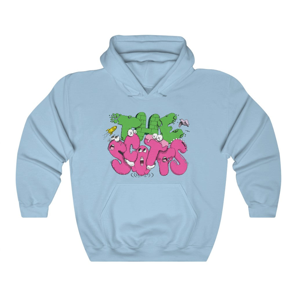 The Scotts Graffiti Kid Cudi Hoodie Merch Inspired Unisex Hooded Sweatshirt-Light Blue-S-Archethype
