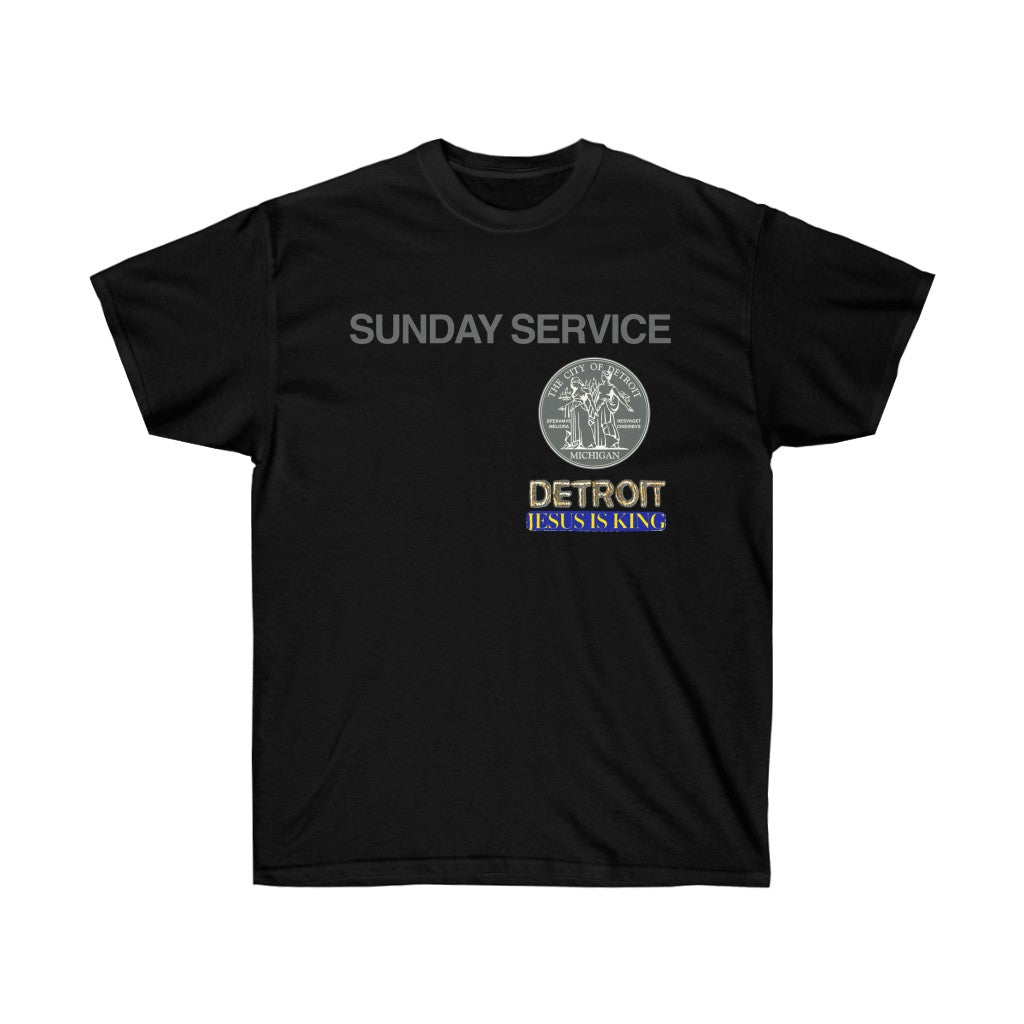 Jesus is King Detroit Seal T-Shirt-L-Black-Archethype