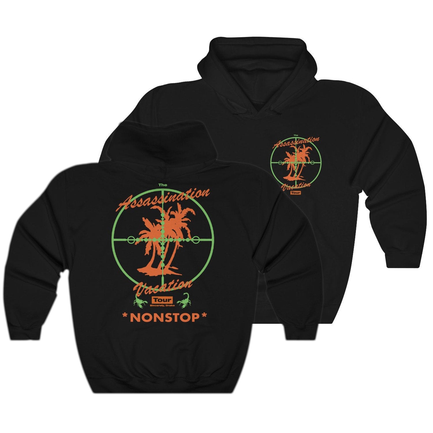 Assassination Vacation Tour Drake merch inspired - Unisex Heavy Blend™ Hooded Sweatshirt-Black-S-Archethype